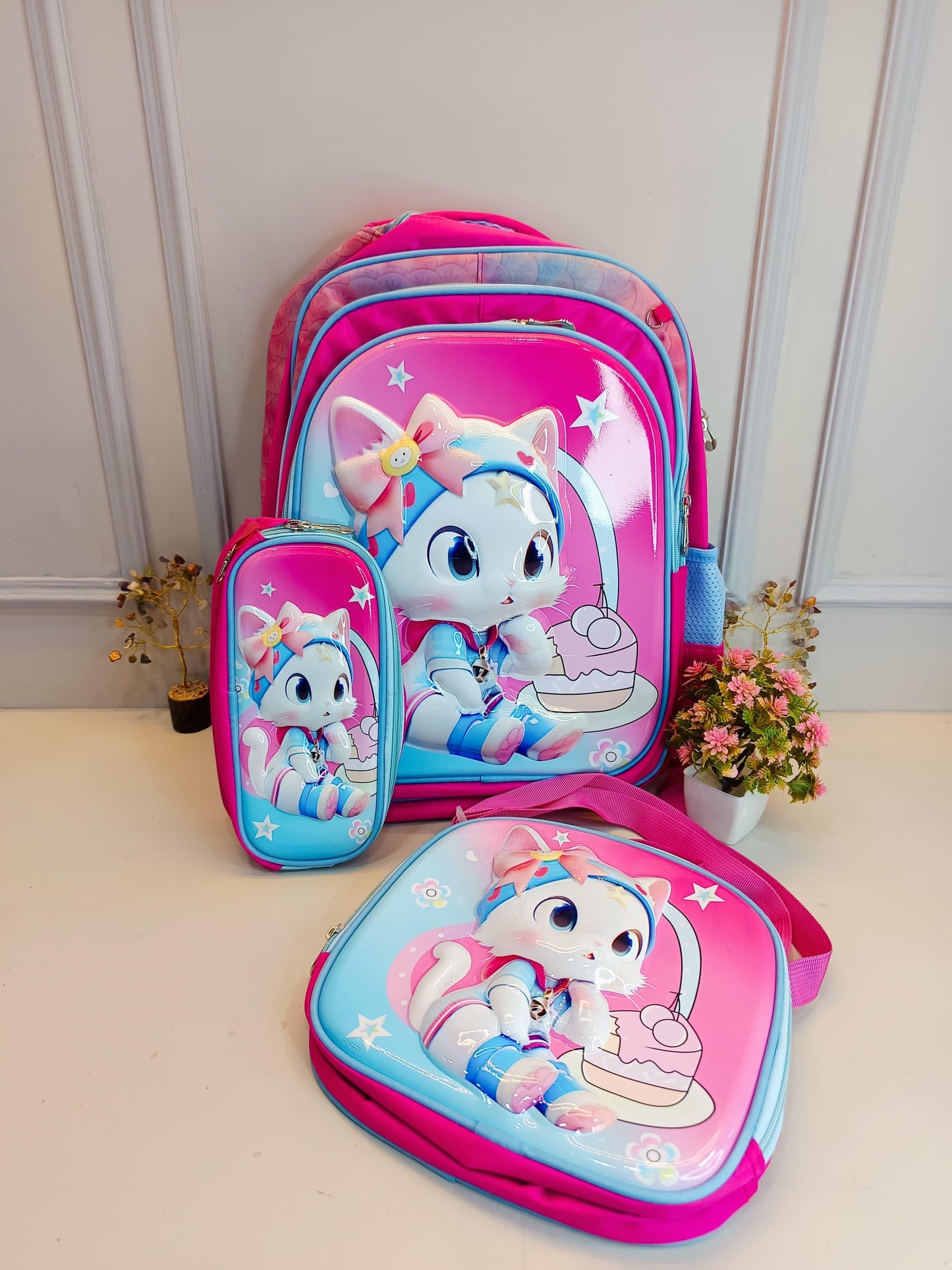 Cartoon Kids' School Backpack Set β Pack of 3